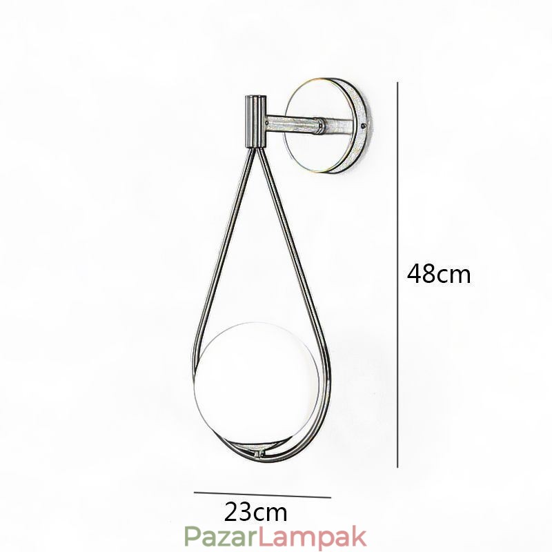 Modern Globe falilámpa üvegfali lámpa, fekete vízcsepp fali lámpa