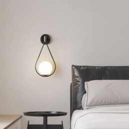 Modern Globe falilámpa üvegfali lámpa, fekete vízcsepp fali lámpa