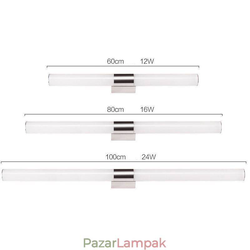 Tükörfény rozsdamentes acél modern fali lámpa fürdőszobai világítás falikar