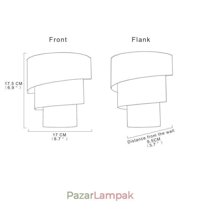 Modern, minimalista fali lámpa, spirális tortakarács, könnyű ágy mellett