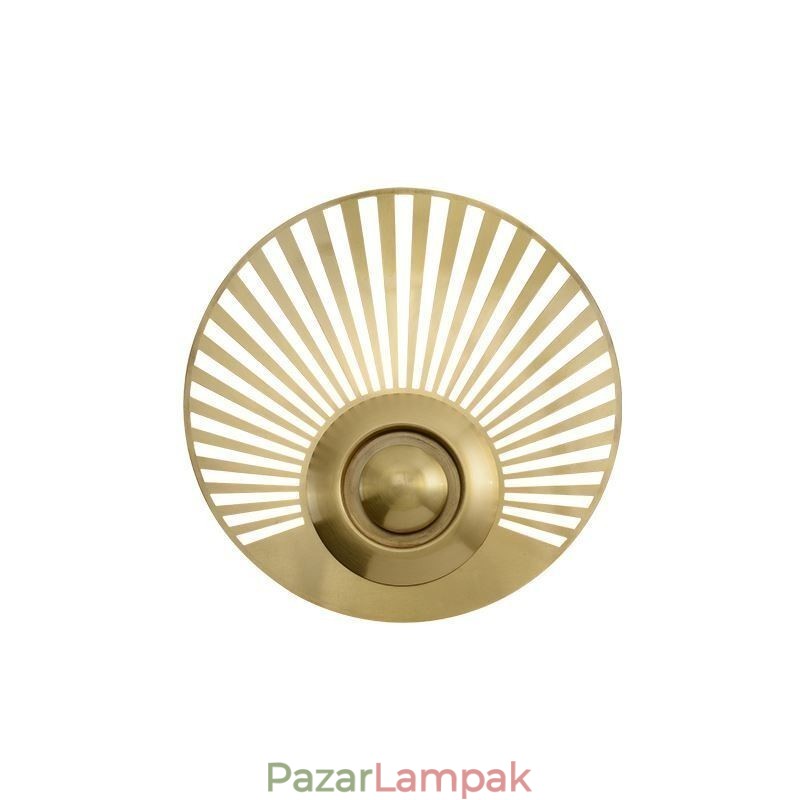 Skandináv sárgaréz fali lámpa, üreges, kerek alakú lámpa