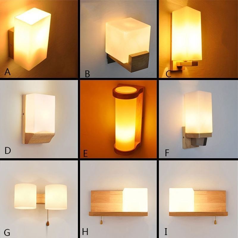 Nordic Wood fali lámpa üveg lámpaernyő lámpa