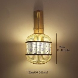 Cage Design fali lámpa Kreatív bambusz függő fali lámpa éjjeli dekoratív lámpa