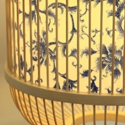 Cage Design fali lámpa Kreatív bambusz függő fali lámpa éjjeli dekoratív lámpa