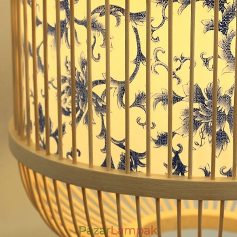 Cage Design fali lámpa Kreatív bambusz függő fali lámpa éjjeli dekoratív lámpa