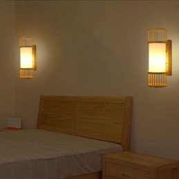 Függőleges bambusz fali lámpa Kreatív kerek fali lámpa éjjeli lépcsők világítása