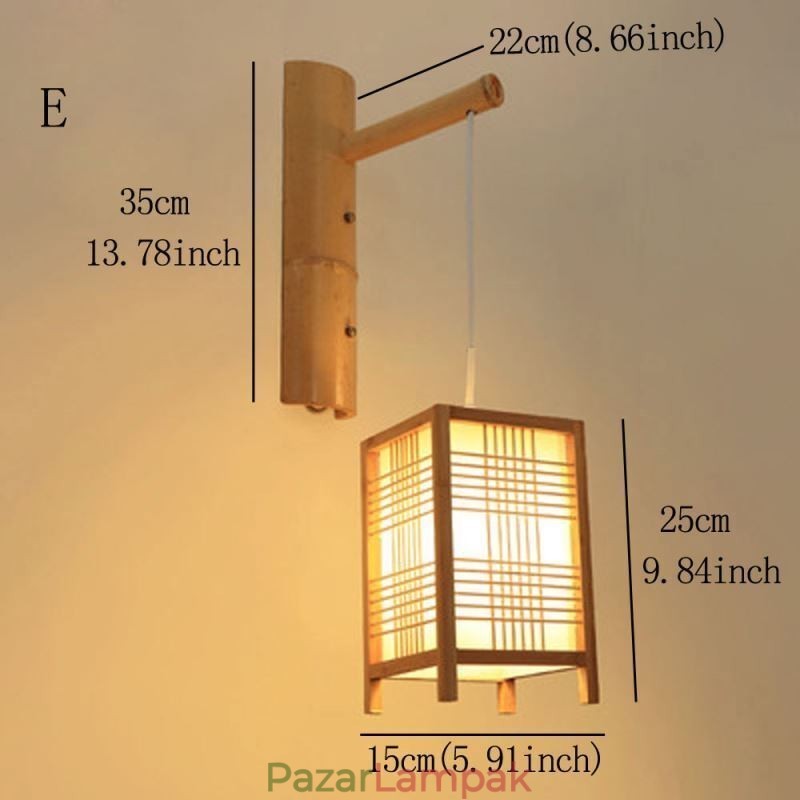 Szőtt bambusz falikar Retro kínai fali világítás