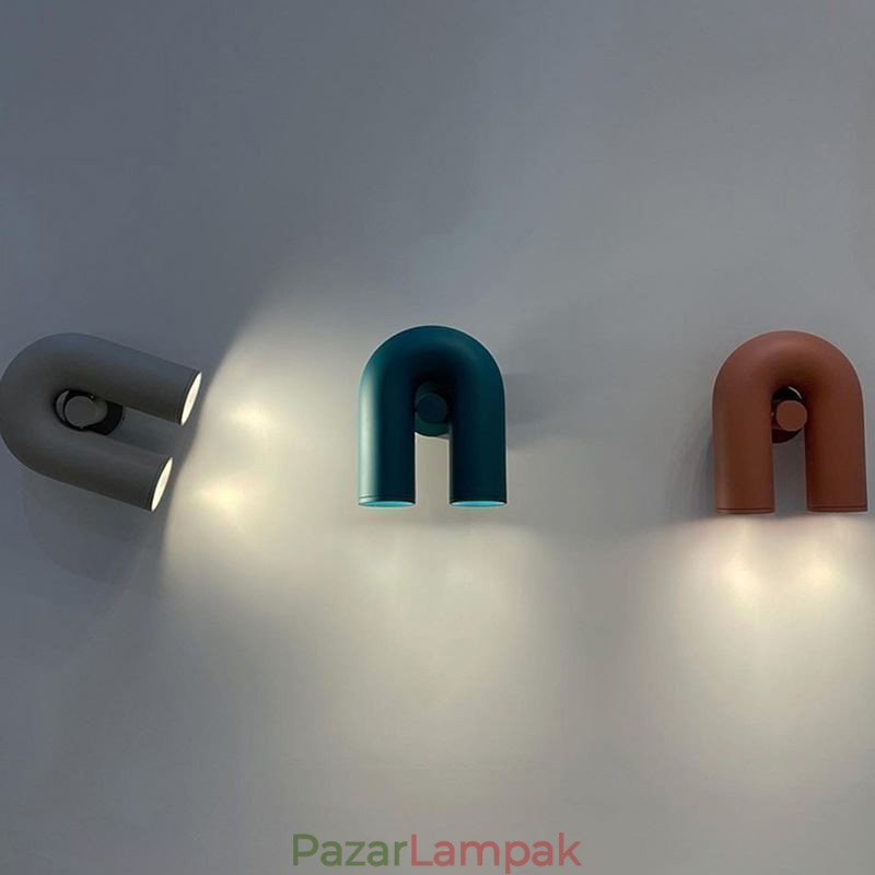 Falikar U alakú, minimalista kreatív fali lámpa 90 forgatható lámpaernyő