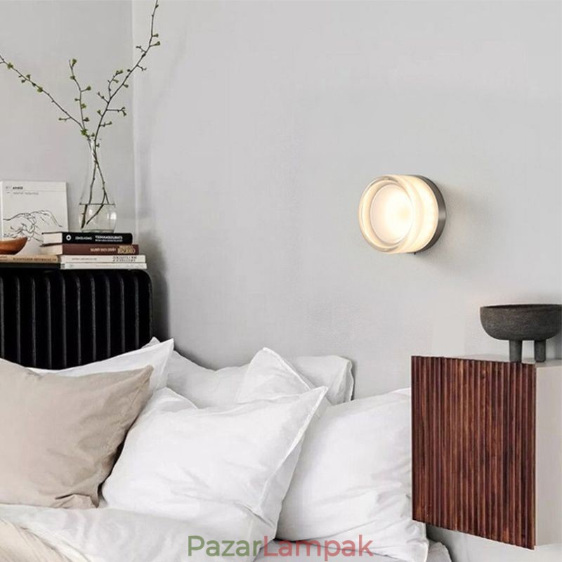 Fali lámpa Modern, minimalista akril egyfejű, kerek kovácsoltvas kis falikar