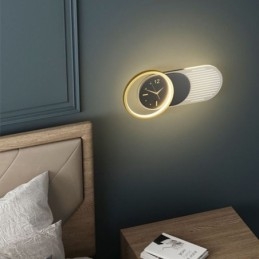 Fali lámpa Modern minimalista akril kovácsoltvas óra fali lámpa