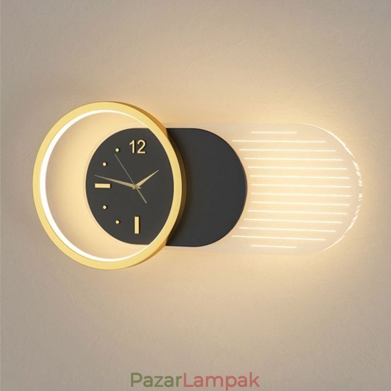 Fali lámpa Modern minimalista akril kovácsoltvas óra fali lámpa