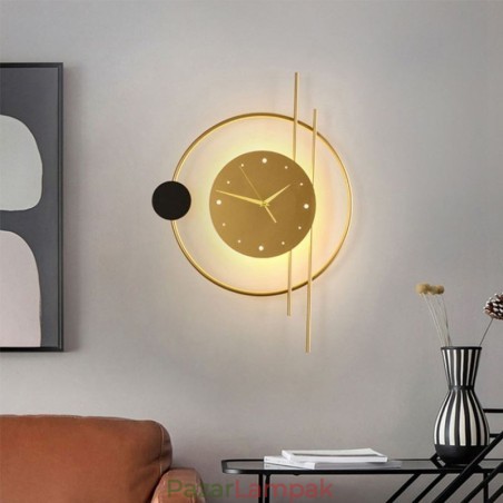 Óra fali lámpa Modern minimalista kovácsoltvas fali lámpa és Óra fali lámpa Modern minimalista kovácsoltvas fali lámpa és