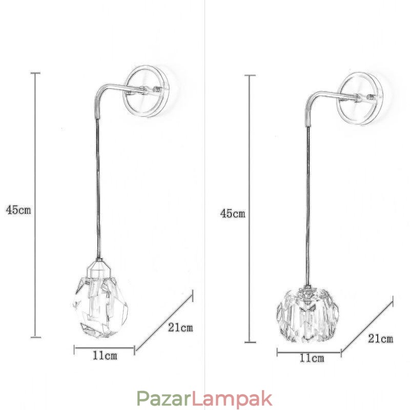 Modern fali lámpa Kreatív kristály fali lámpa