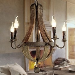 Csillár 5 lámpa Vintage Retro Country Living Dining Fém
