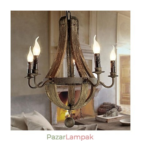 Csillár 5 lámpa Vintage Retro Country Living Dining Fém Csillár 5 lámpa Vintage Retro Country Living Dining Fém