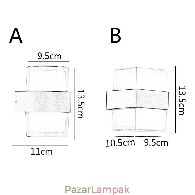 Akril minimalista fali lámpa, vízálló fali lámpa terasz