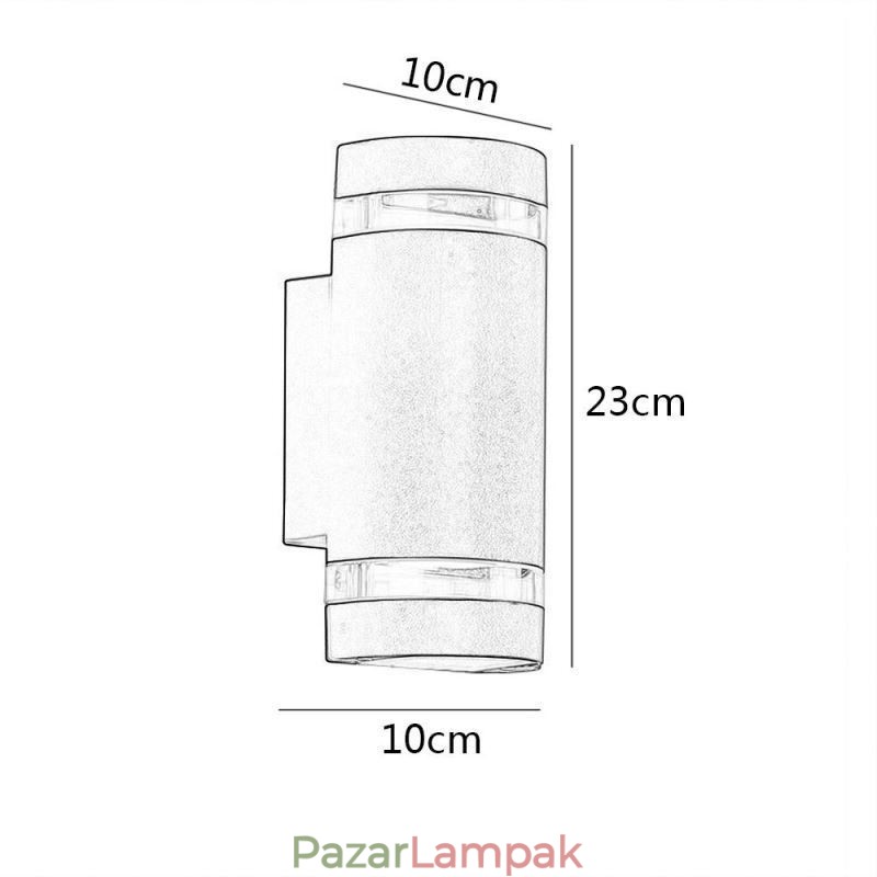 Fali lámpa Vízálló felfelé lefelé alumínium dupla fejű fali lámpa
