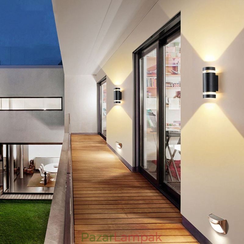 Fali lámpa Vízálló felfelé lefelé alumínium dupla fejű fali lámpa