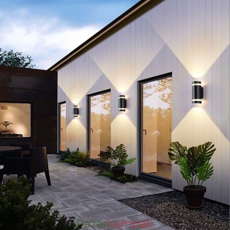 Fali lámpa Vízálló felfelé lefelé alumínium dupla fejű fali lámpa