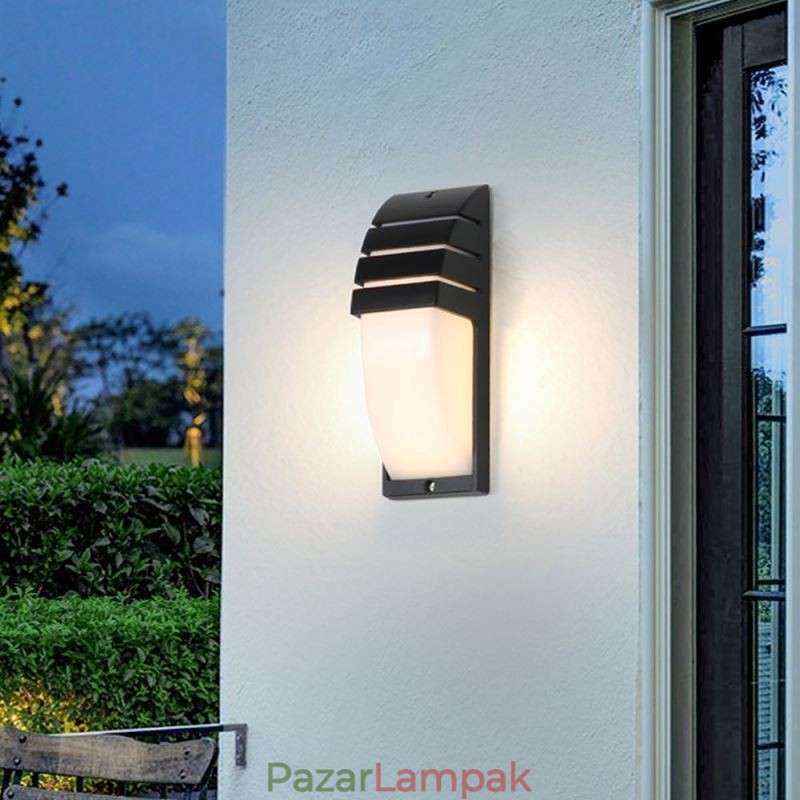 Vízálló kültéri veranda lámpa, fekete alumínium fali lámpa kerti udvari lámpa