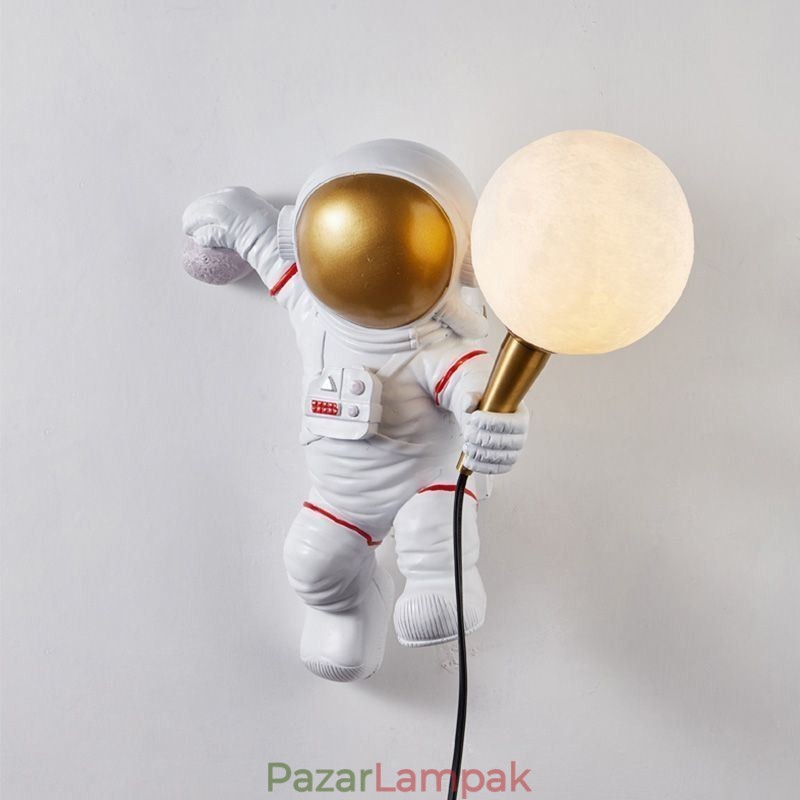 Modern falikar, kreatív űrhajós gyanta fali lámpa gyerekeknek