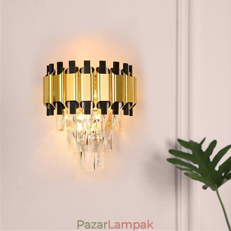 Függesztett kristály modern fali lámpatest, vezetékes, 11,81" magas lámpatest