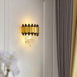 Függesztett kristály modern fali lámpatest, vezetékes, 11,81" magas lámpatest