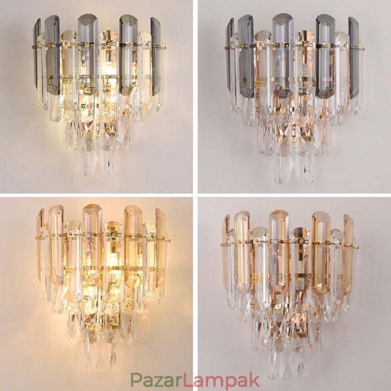 Európai falilámpák Kristály fali lámpák fürdőszoba