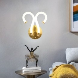 Modern fali lámpa Kreativitás Sconce fali lámpa réz báránykürt 2 fény