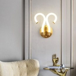 Modern fali lámpa Kreativitás Sconce fali lámpa réz báránykürt 2 fény