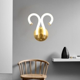 Modern fali lámpa Kreativitás Sconce fali lámpa réz báránykürt 2 fény