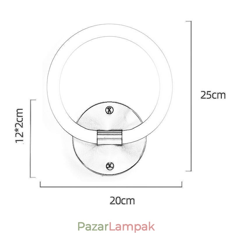 Modern fali lámpatestek Kerek gyűrűs falilámpák Háromszínű fényerő