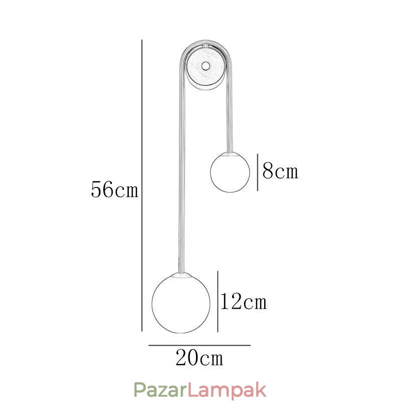 Globe üveg falikar világítás Modern sárgaréz fali lámpa