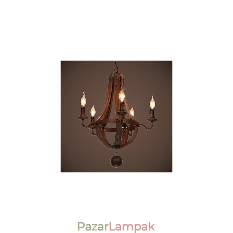 Csillár 5 lámpa Vintage Retro Country Living Dining Fém