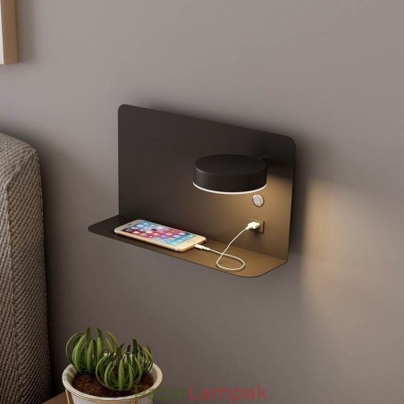 Fali lámpa forgatható lámpa USB töltőporttal Fali lámpa forgatható lámpa USB töltőporttal