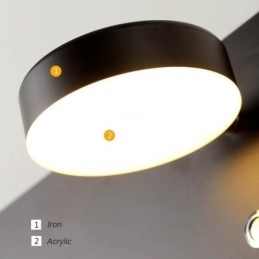 Fali lámpa forgatható lámpa USB töltőporttal