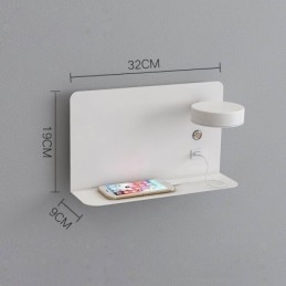 Fali lámpa forgatható lámpa USB töltőporttal