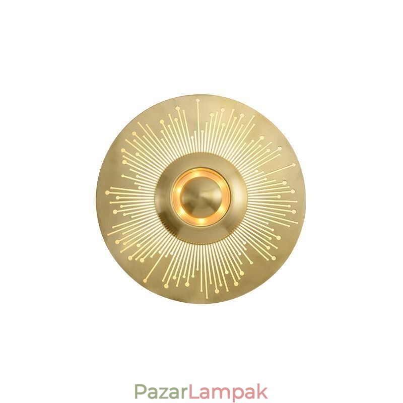 Skandináv sárgaréz fali lámpa, üreges, kerek alakú lámpa