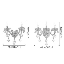 Európai Crystal Sconce fali lámpa Piros színű fény