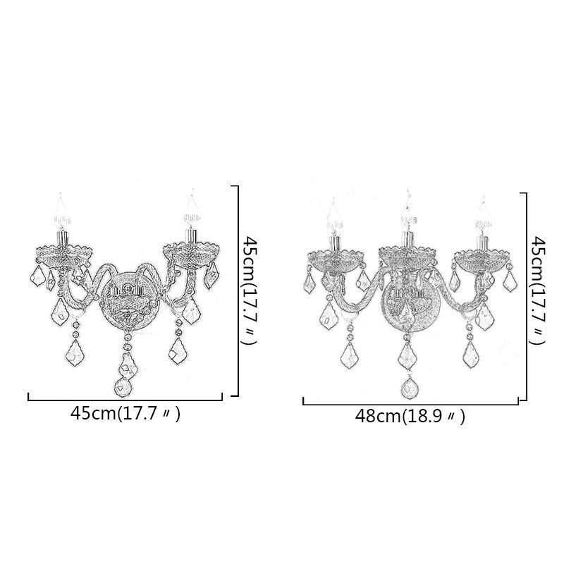 Európai Crystal Sconce fali lámpa Piros színű fény