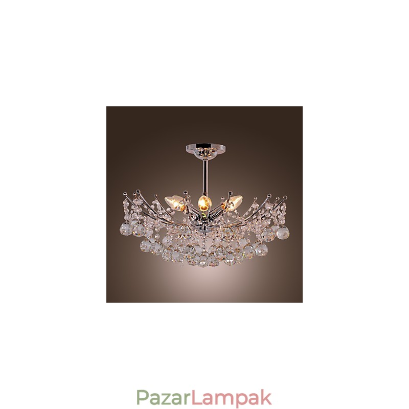 Luxus kristálycsillár 6 fényű függőcsillárral