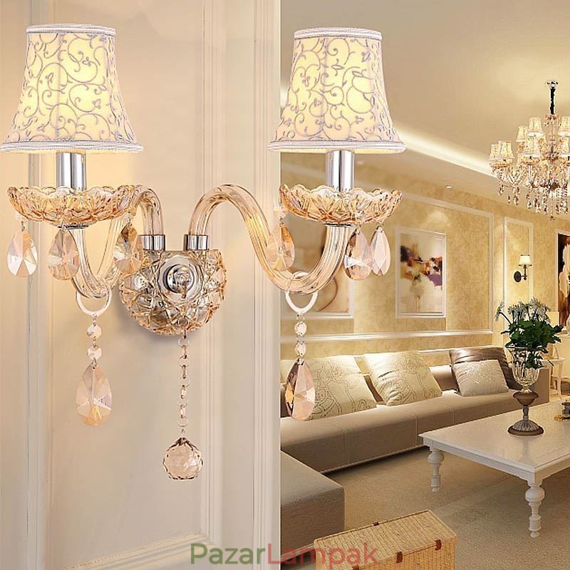 Elegáns Crystal Sconce európai stílusú fali lámpa folyosó