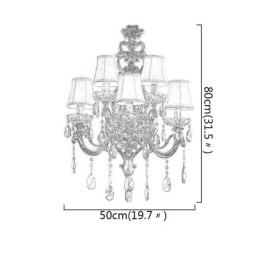 Luxus Crystal Sconce európai fali lámpa, cink ötvözet öt könnyű folyosó