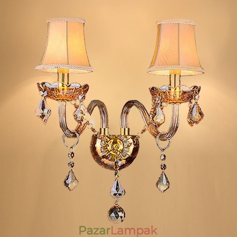 Európai Crystal Sconce Elegáns Két Világos Fali Világító Lépcső
