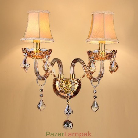 Európai Crystal Sconce Elegáns Két Világos Fali Világító Lépcső