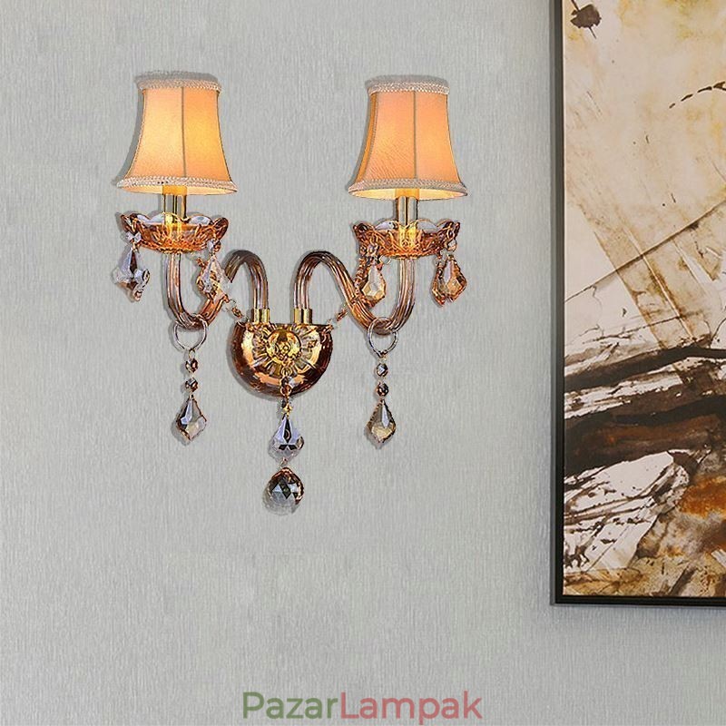 Európai Crystal Sconce Elegáns Két Világos Fali Világító Lépcső
