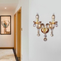 Európai Crystal Sconce Elegáns Két Világos Fali Világító Lépcső