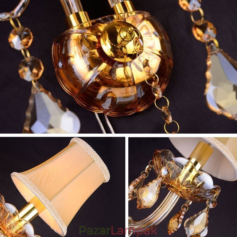 Európai Crystal Sconce Elegáns Két Világos Fali Világító Lépcső