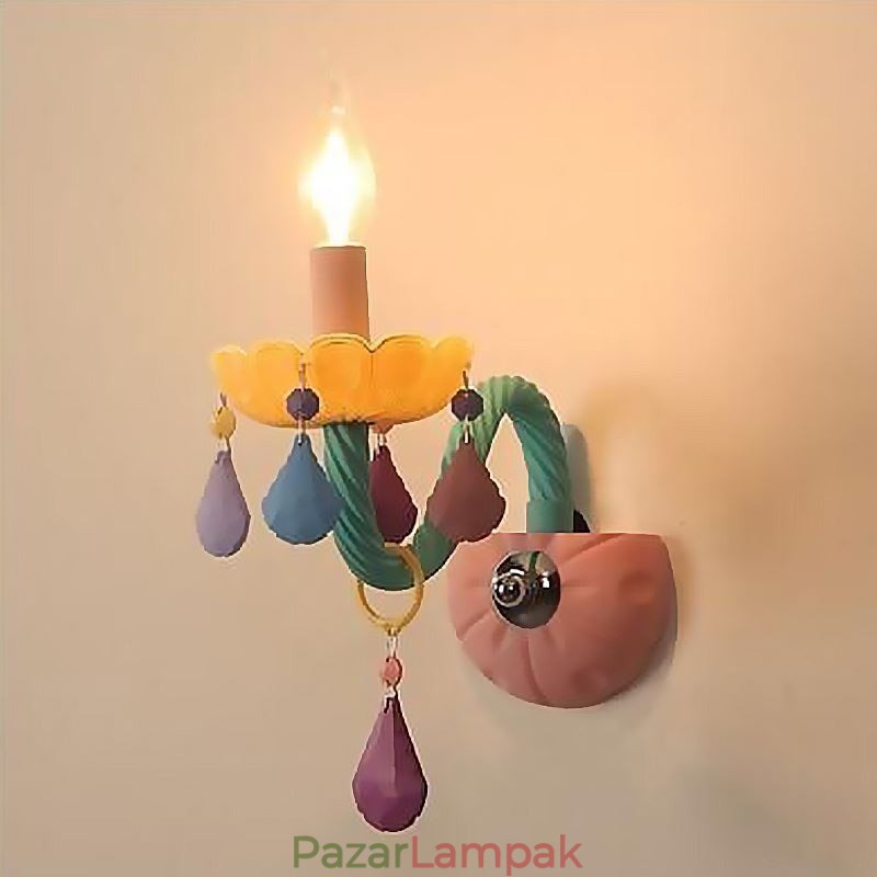 Európai Crystal Sconce Macaron színes fali lámpa