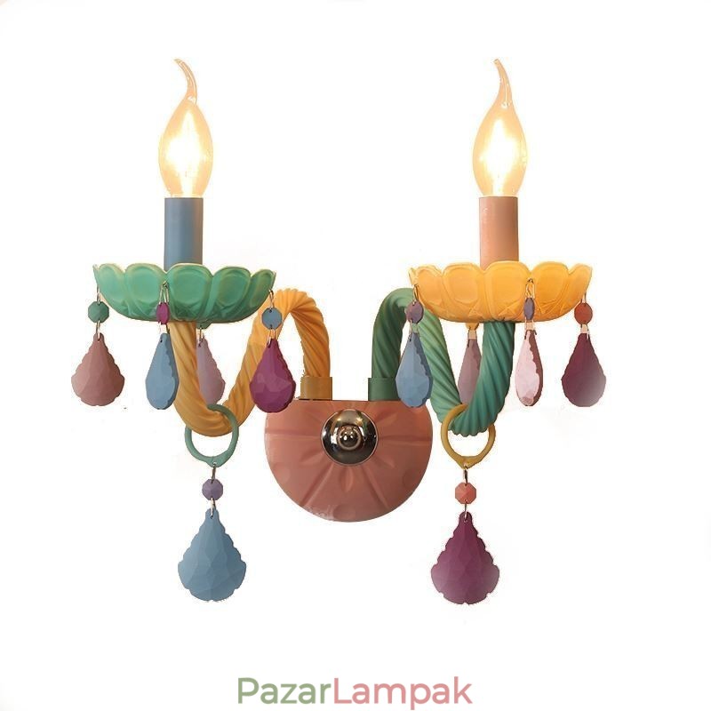 Európai Crystal Sconce Macaron színes fali lámpa